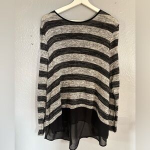 Lane Bryant Sweater Plus Size‎ 14/16 Sheer Tank Lining Trim Slit Back Knit Top